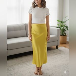 Free People Yellow Maxi Skirt